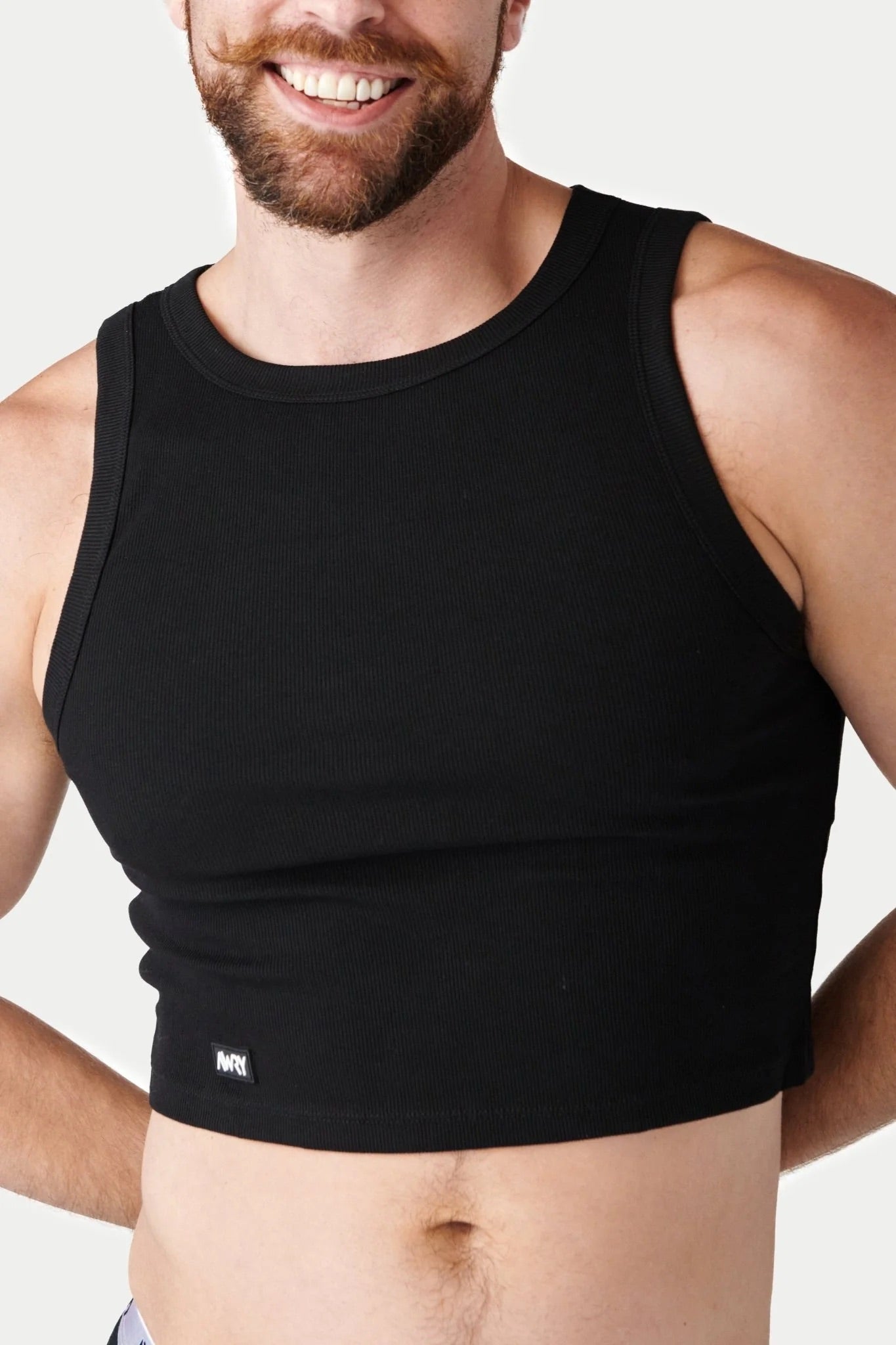 Black Ribbed Crop Tank