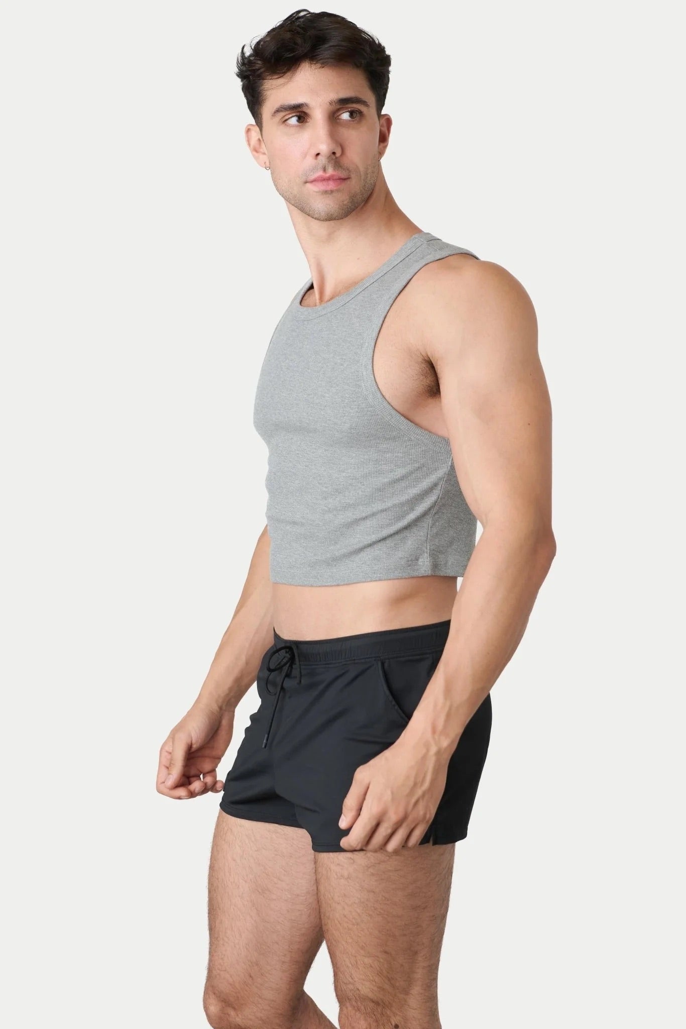 Heather Ribbed Crop Tank