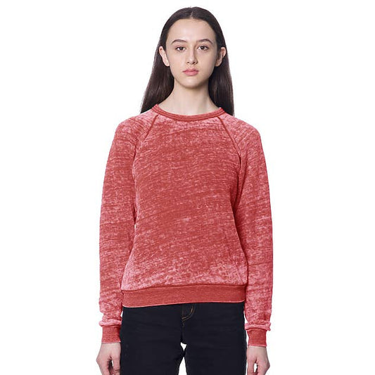 Red Burnout Raglan Sweatshirt